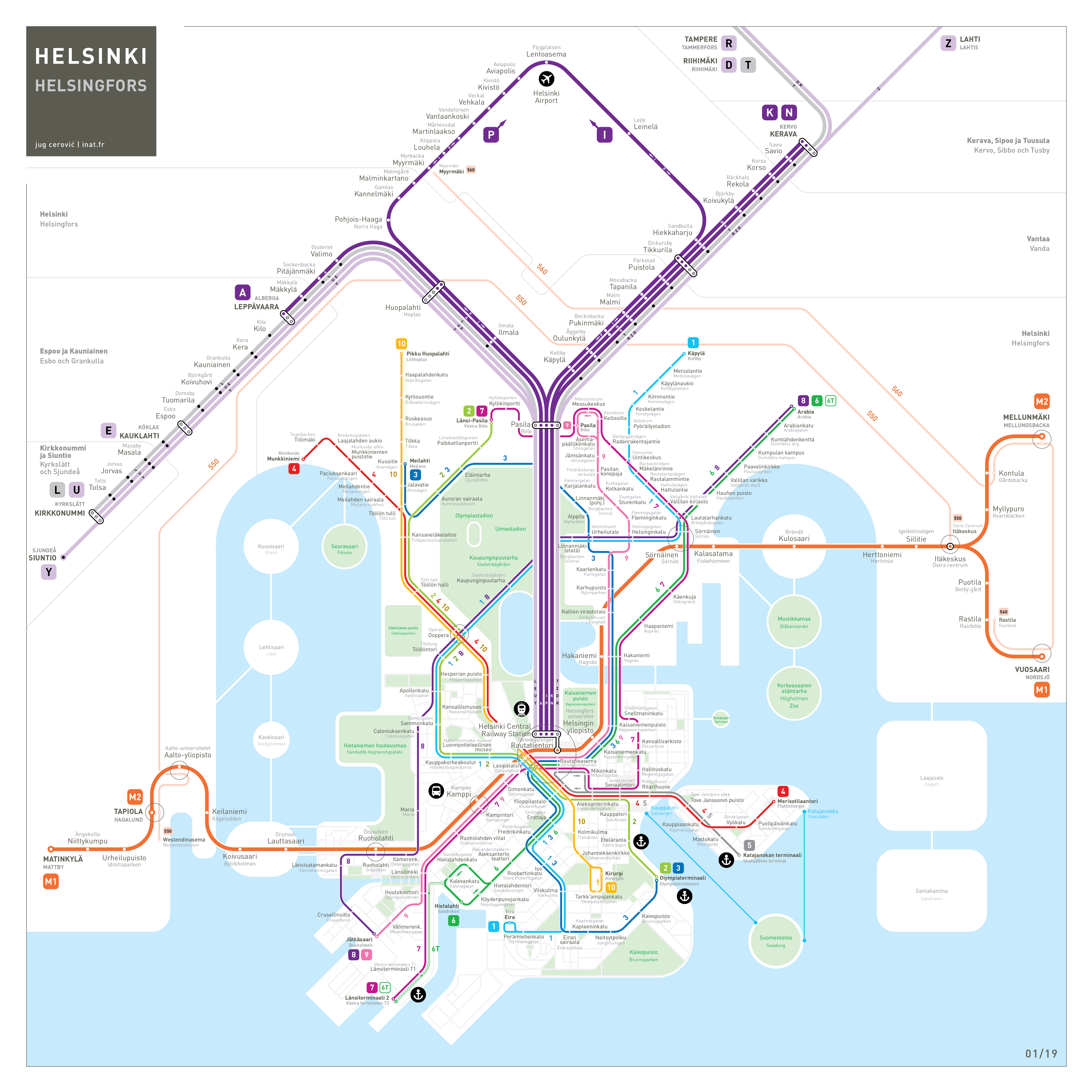 Helsinki Metro Map : inat